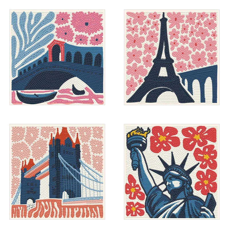 Diamond Dotz - Mini Dotz Set, 4Pack, 13x13cm, Landmarks of Endearment
