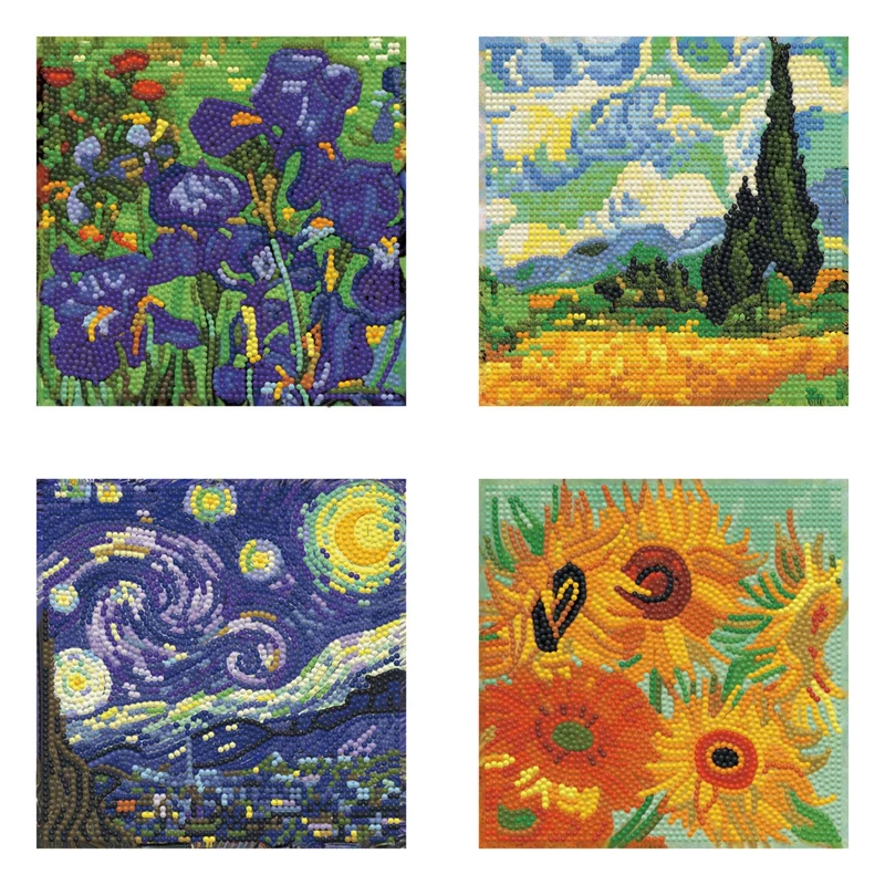 Diamond Dotz - Mini Dotz Set, 4Pack, 13x13cm, Van Gogh Quartet