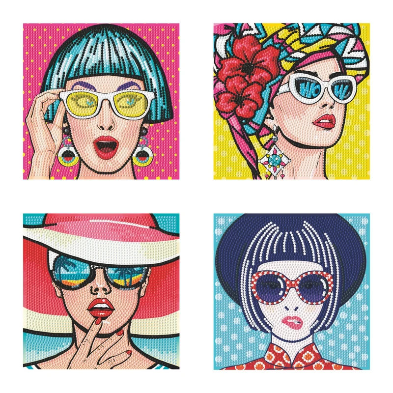 Diamond Dotz - Mini Dotz Set, 4Pack, 13x13cm, Modern Women