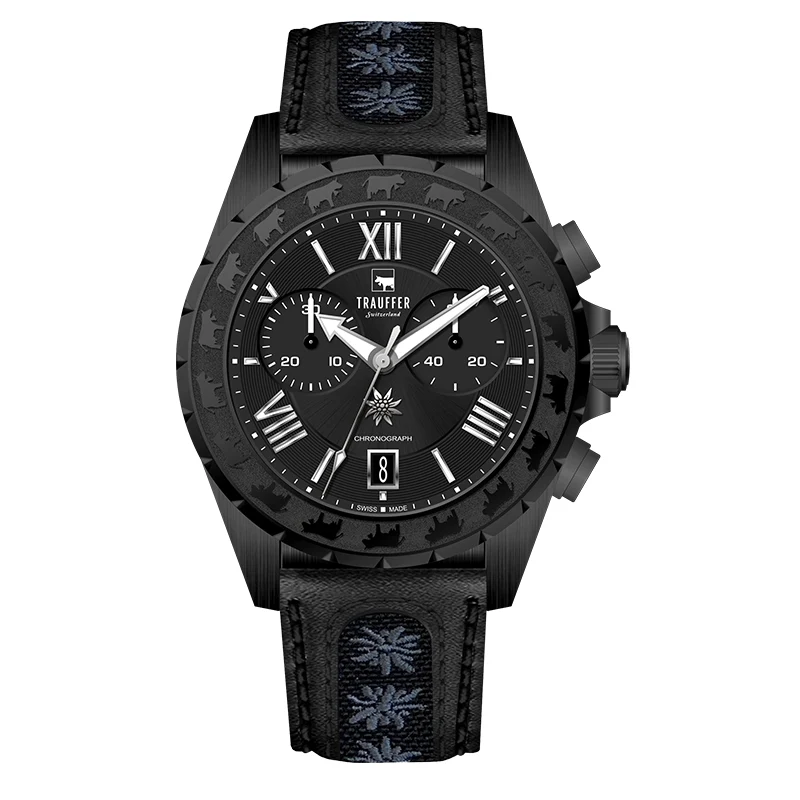Chronograph Edelweiss Schwarz 46mm