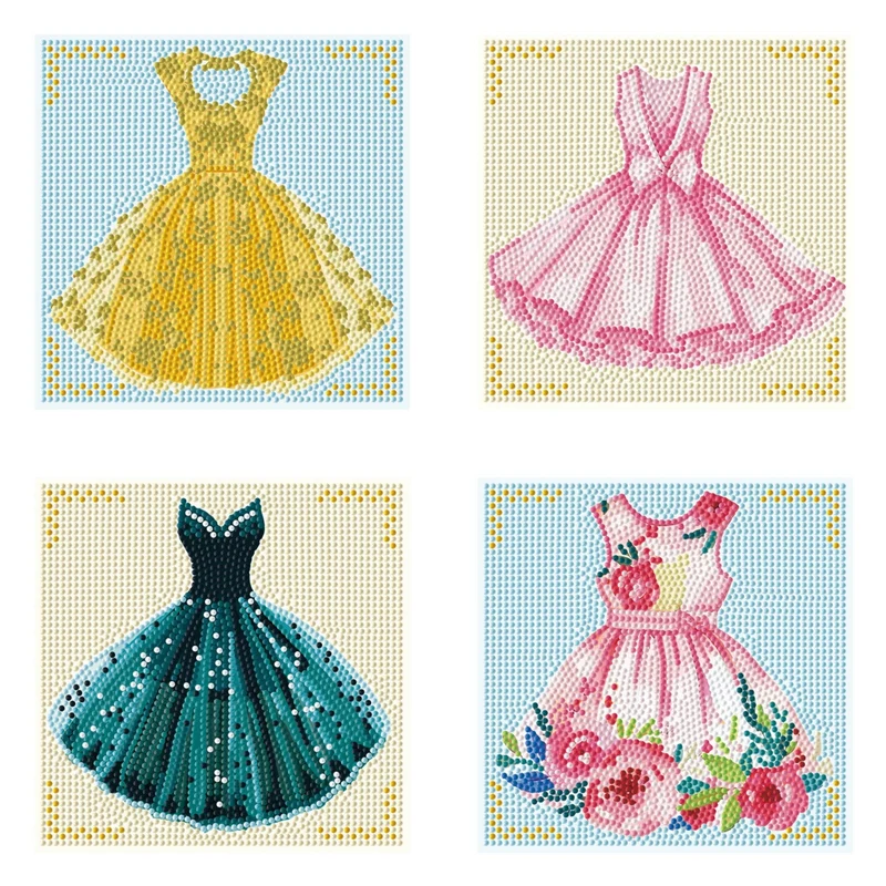 Diamond Dotz - Mini Dotz Set, 4Pack, 13x13cm, Party Dresses