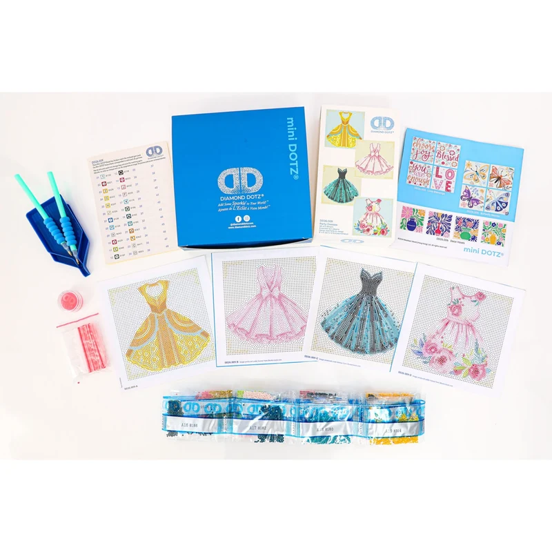 Diamond Dotz - Mini Dotz Set, 4Pack, 13x13cm, Party Dresses
