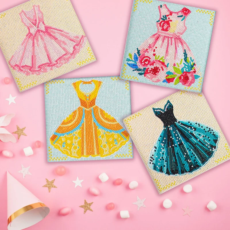 Diamond Dotz - Mini Dotz Set, 4Pack, 13x13cm, Party Dresses