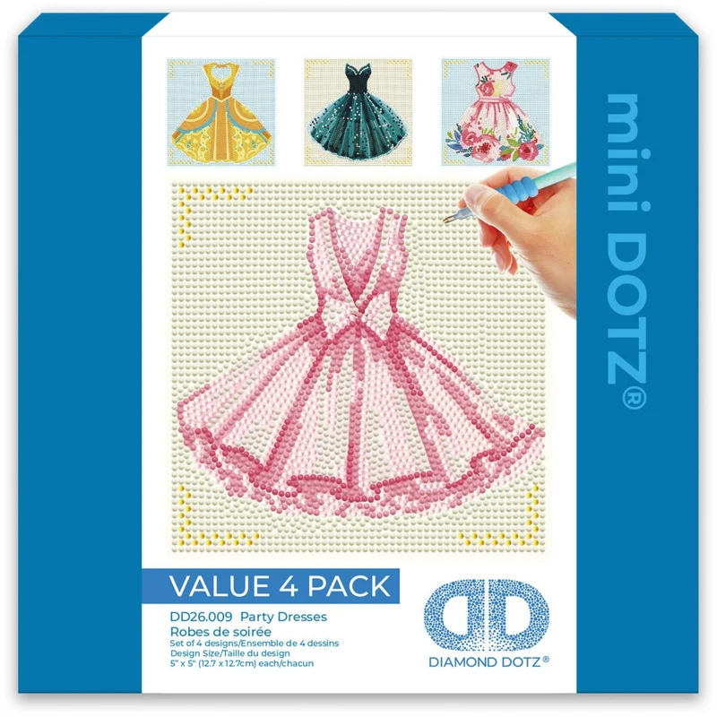 Diamond Dotz - Mini Dotz Set, 4Pack, 13x13cm, Party Dresses