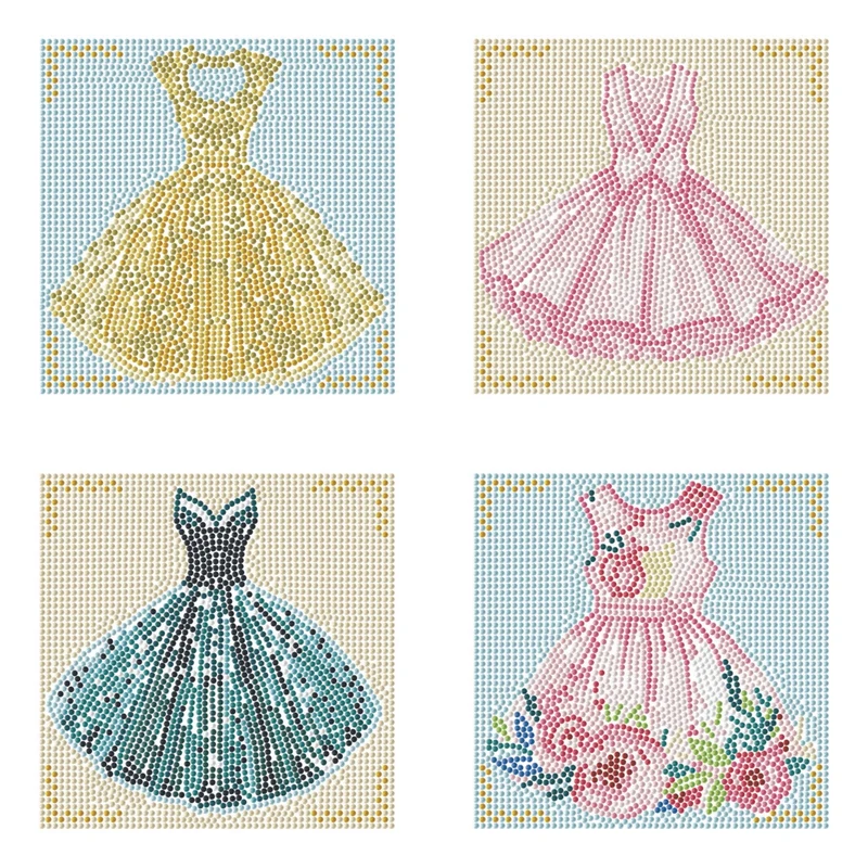 Diamond Dotz - Mini Dotz Set, 4Pack, 13x13cm, Party Dresses
