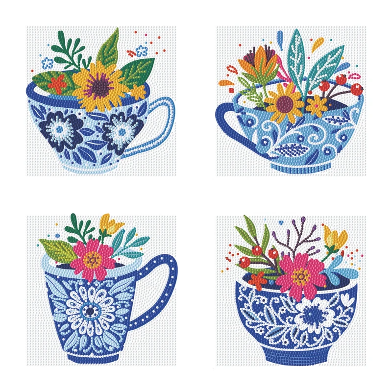 Diamond Dotz - Mini Dotz Set, 4Pack, 13x13cm, Teatime Posies