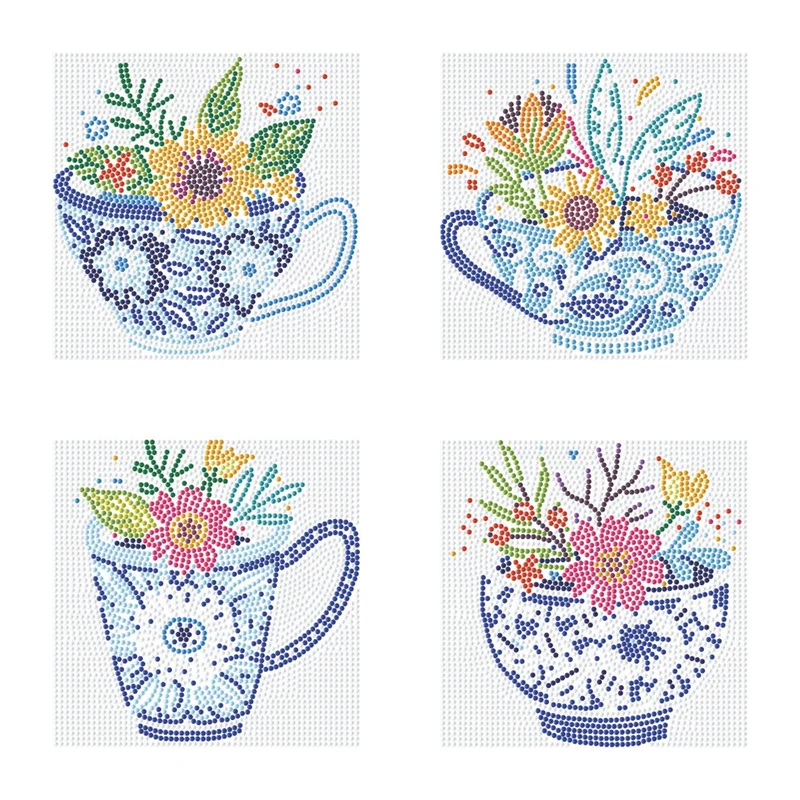Diamond Dotz - Mini Dotz Set, 4Pack, 13x13cm, Teatime Posies