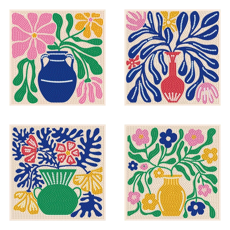 Diamond Dotz - Mini Dotz Set, 4Pack, 13x13cm, Deco Vases
