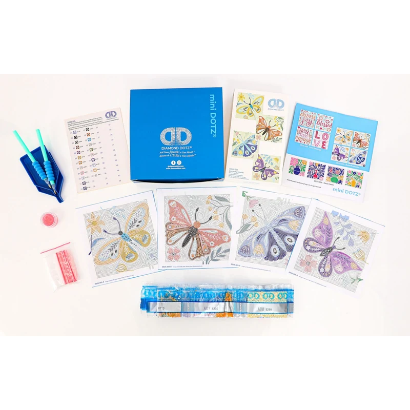 Diamond Dotz - Mini Dotz Set, 4Pack, 13x13cm, Butterfly Moods