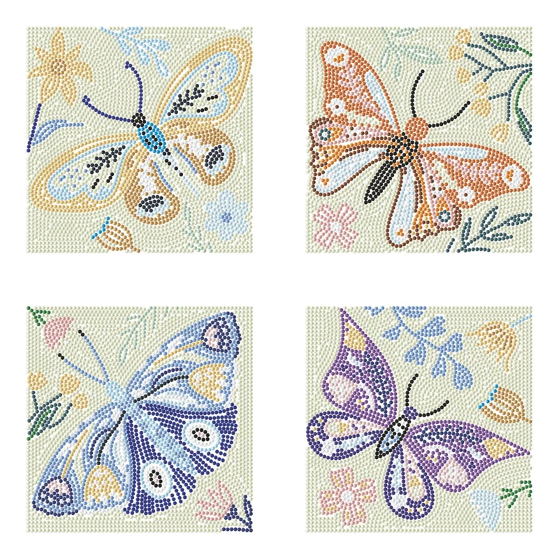 Diamond Dotz - Mini Dotz Set, 4Pack, 13x13cm, Butterfly Moods