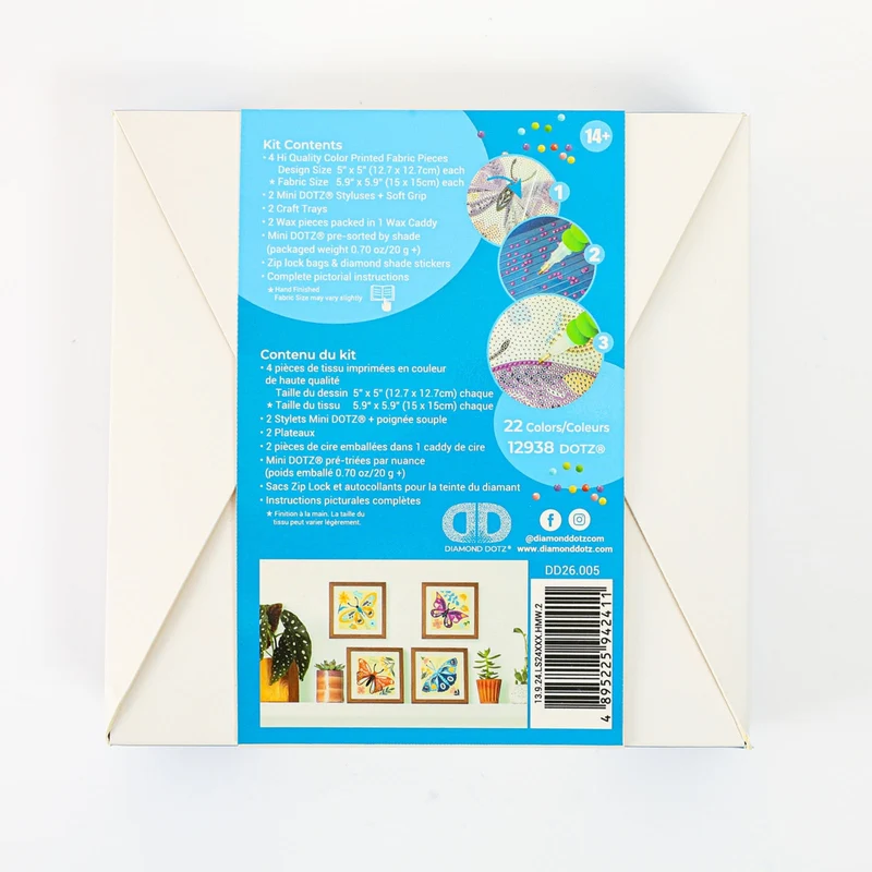 Diamond Dotz - Mini Dotz Set, 4Pack, 13x13cm, Butterfly Moods