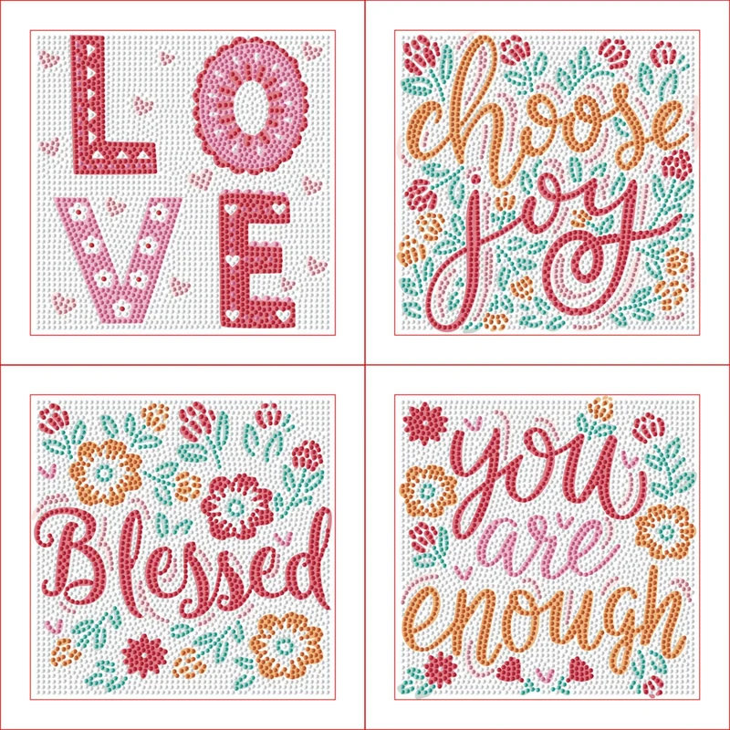 Diamond Dotz - Mini Dotz Set, 4Pack, 13x13cm, Love Blessings