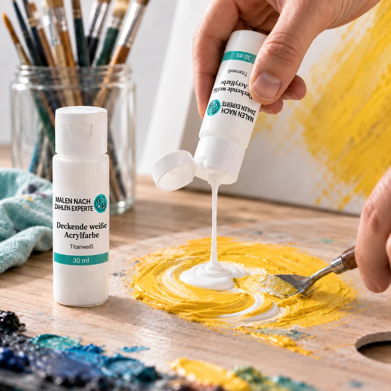 Deckende weiße Acrylfarbe – Aufheller