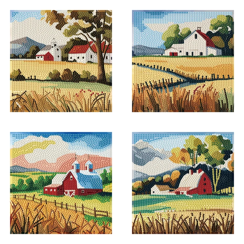 Diamond Dotz - Mini Dotz Set, 4Pack, 13x13cm, Countryside Views