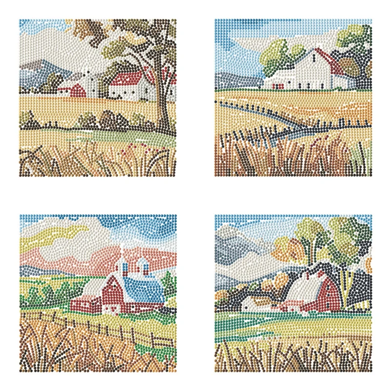 Diamond Dotz - Mini Dotz Set, 4Pack, 13x13cm, Countryside Views