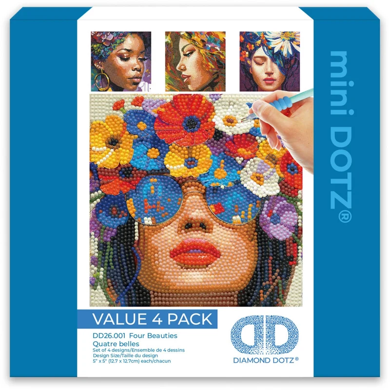 Diamond Dotz - Mini Dotz Set, 4Pack, 13x13cm, Four Beauties