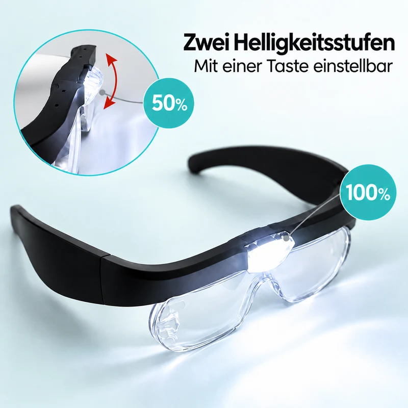 Lupenbrille mit LED-Beleuchtung
