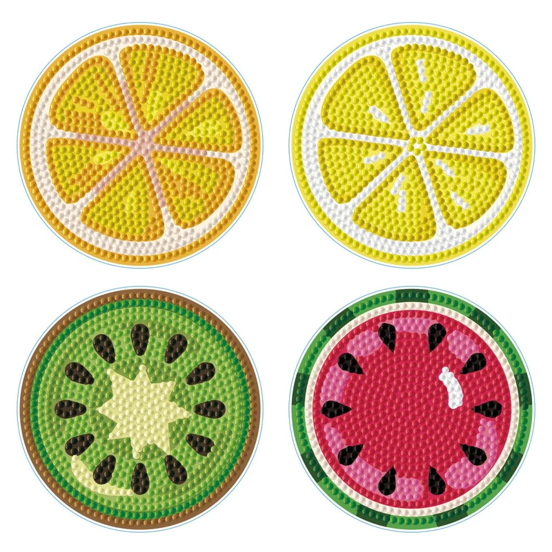 Diamond Dotz, Coasters, 4Pack, 10x10cm, Tutti Frutti