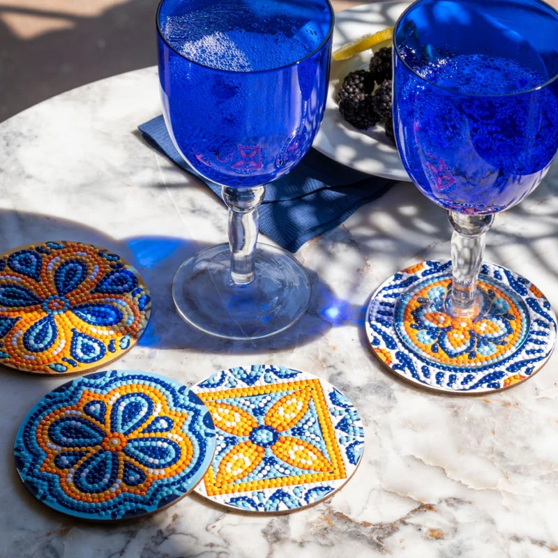 Diamond Dotz, Coasters, 4Pack, 10x10cm, Portuguese Tiles