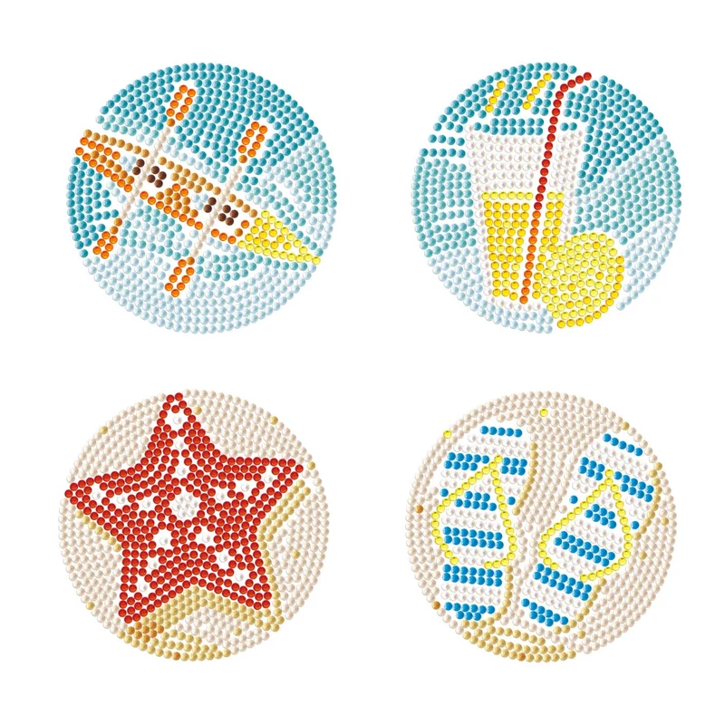 Diamond Dotz, Coasters, 4Pack, 10x10cm, Vacation