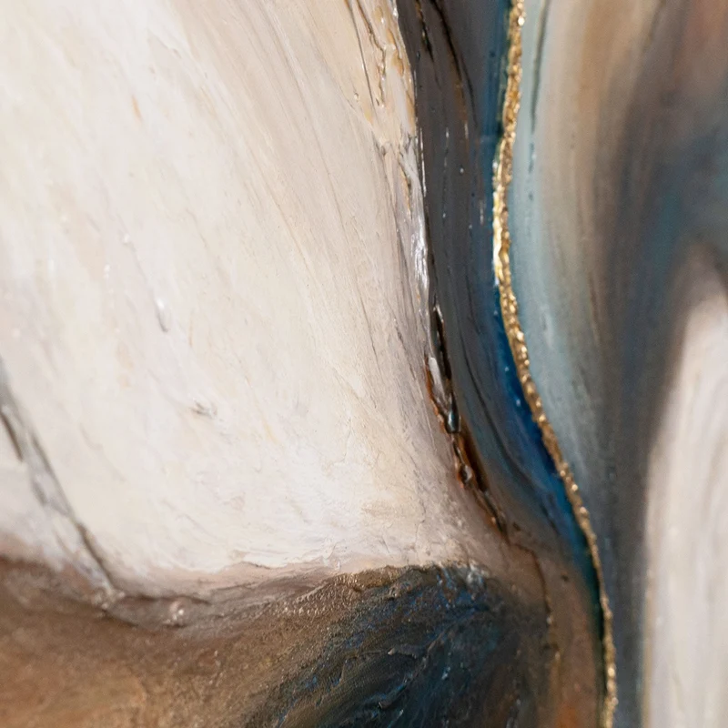„Vergehen der Zeit“ – Abstraktes Triptychon auf Leinwand in Erdtönen