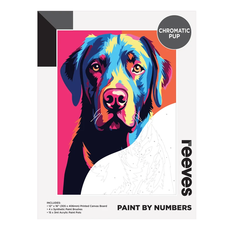 Reeves Paint by Numbers 12x16 inch - Chromatic Pup