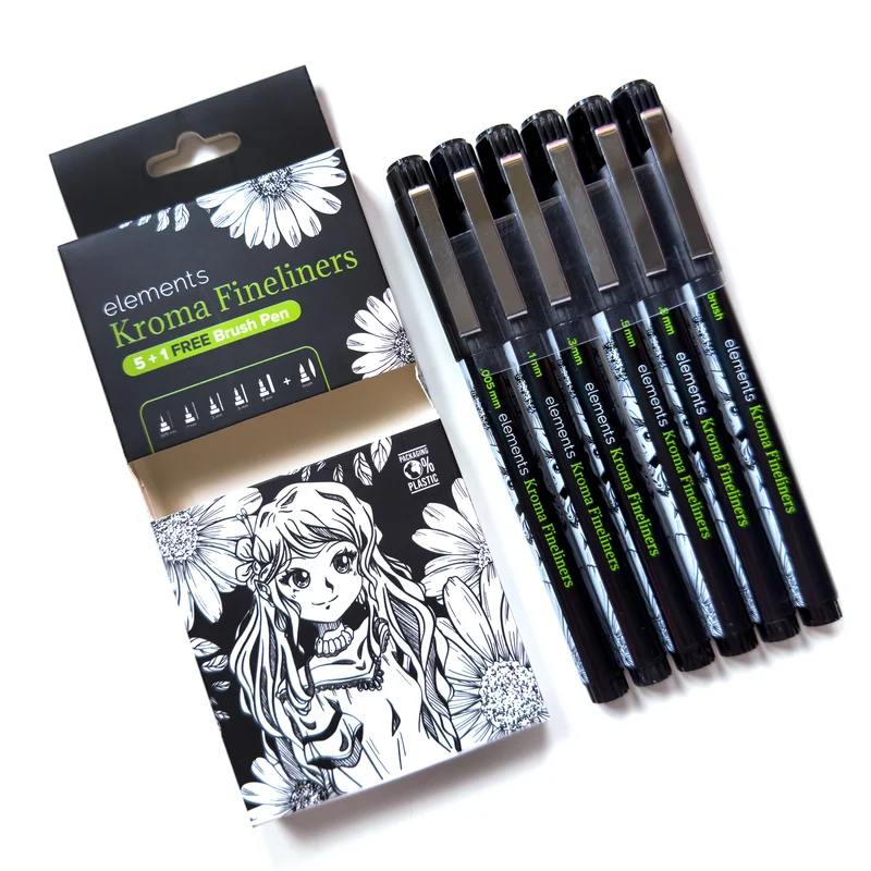 Elements Kroma Fineliners 5 plus 1 Brush Pen