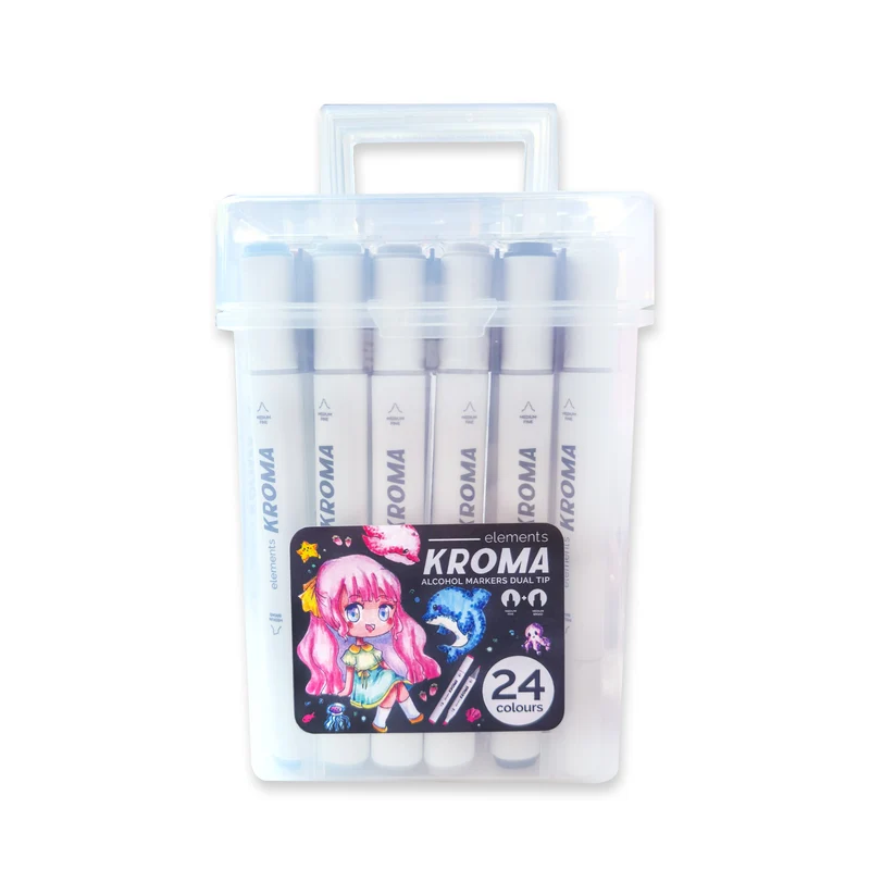 Elements - Alcohol Markers - Kroma 24 piece Set with Storage Box