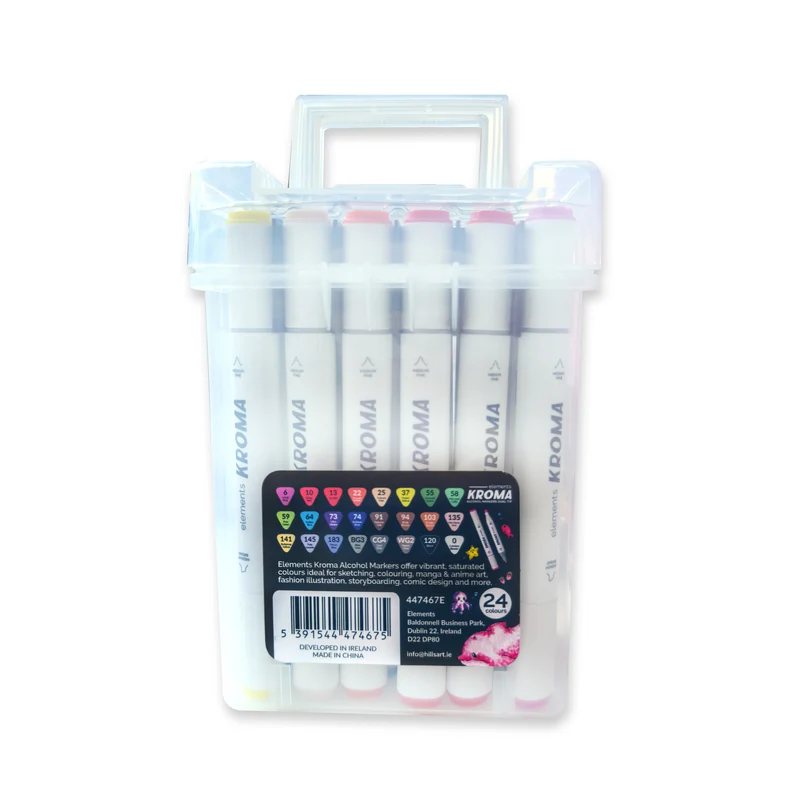 Elements - Alcohol Markers - Kroma 24 piece Set with Storage Box