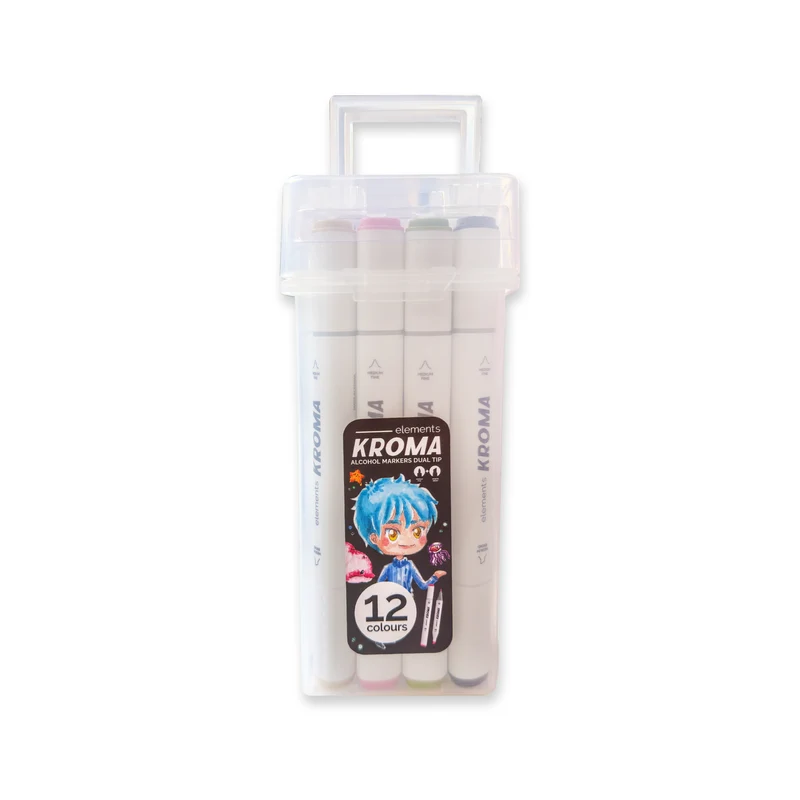 Elements - Alcohol Markers - Kroma 12 piece Set with Storage Box