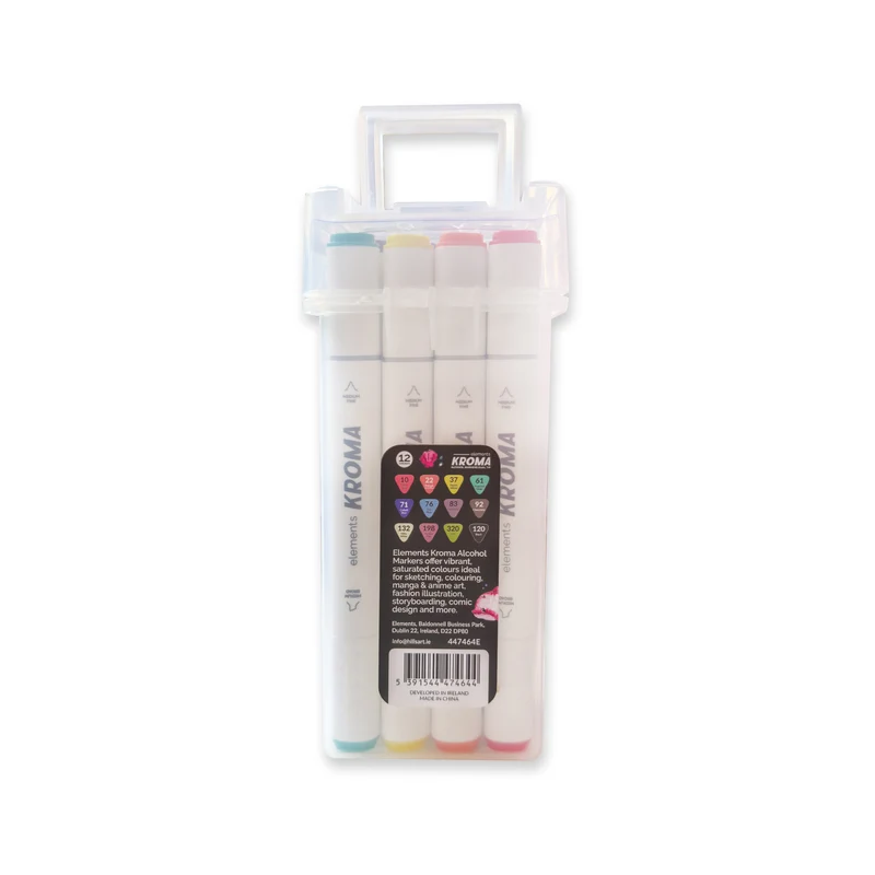 Elements - Alcohol Markers - Kroma 12 piece Set with Storage Box