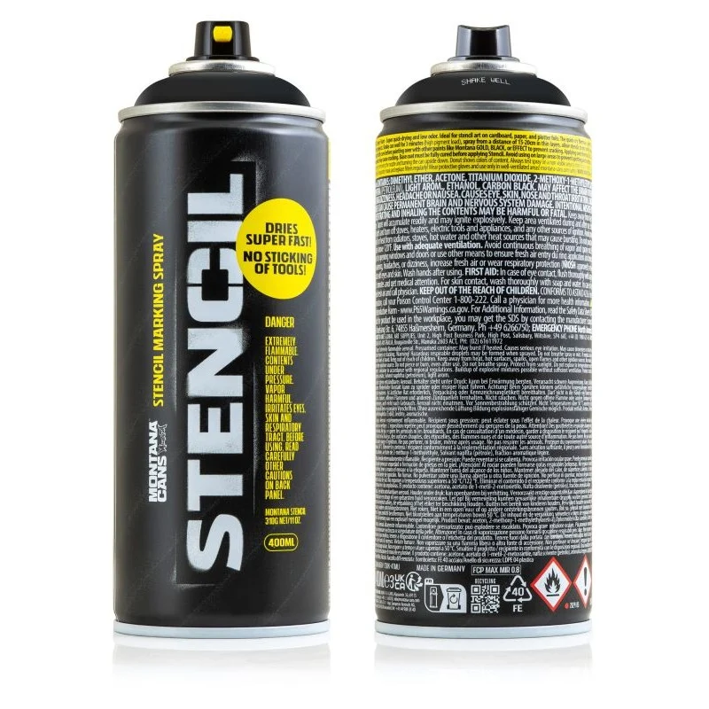 Montana - STENCIL Spray 400ml Black