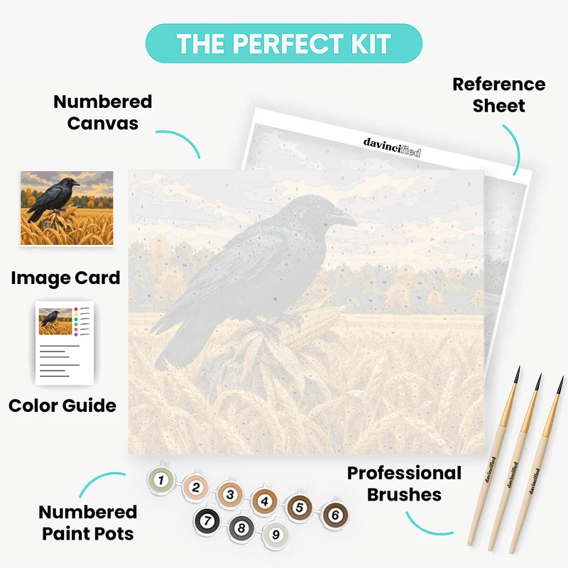Crow on Harvest Corn - Paint by Numbers Kit