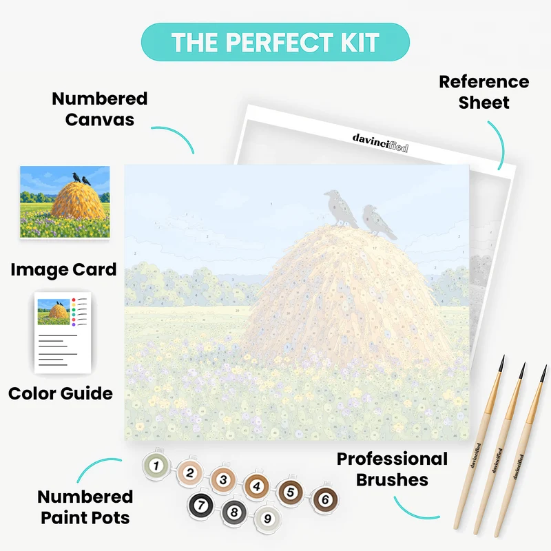 Crows on the Golden Haystack - Paint by Numbers Kit