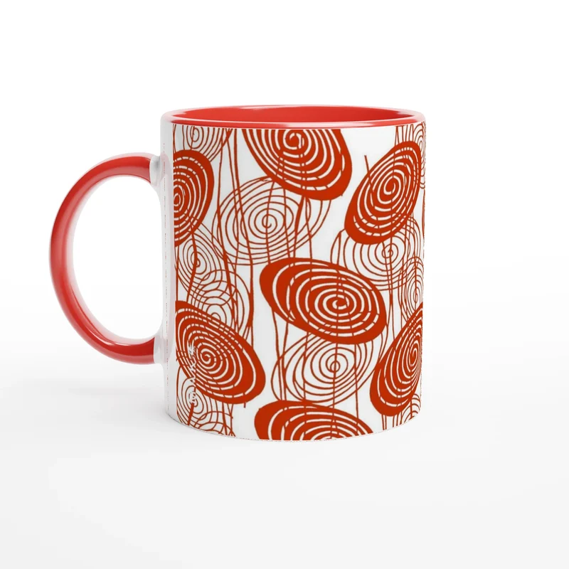 Keramiktasse mit Muster von Färberschablone