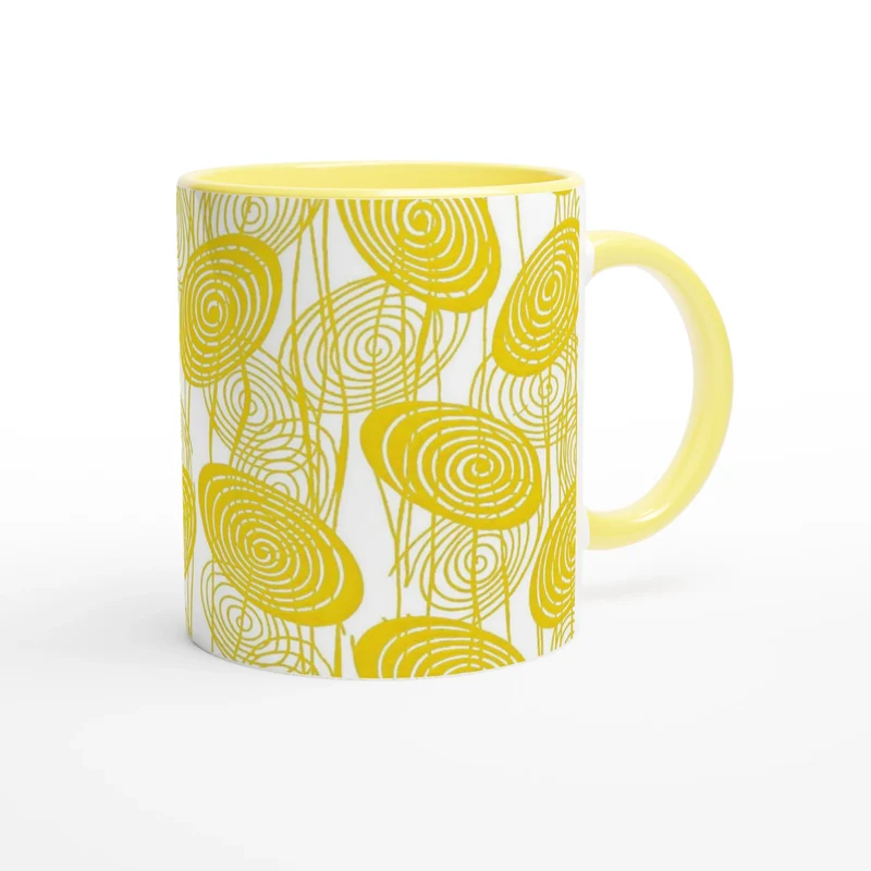 Keramiktasse mit Muster von Färberschablone