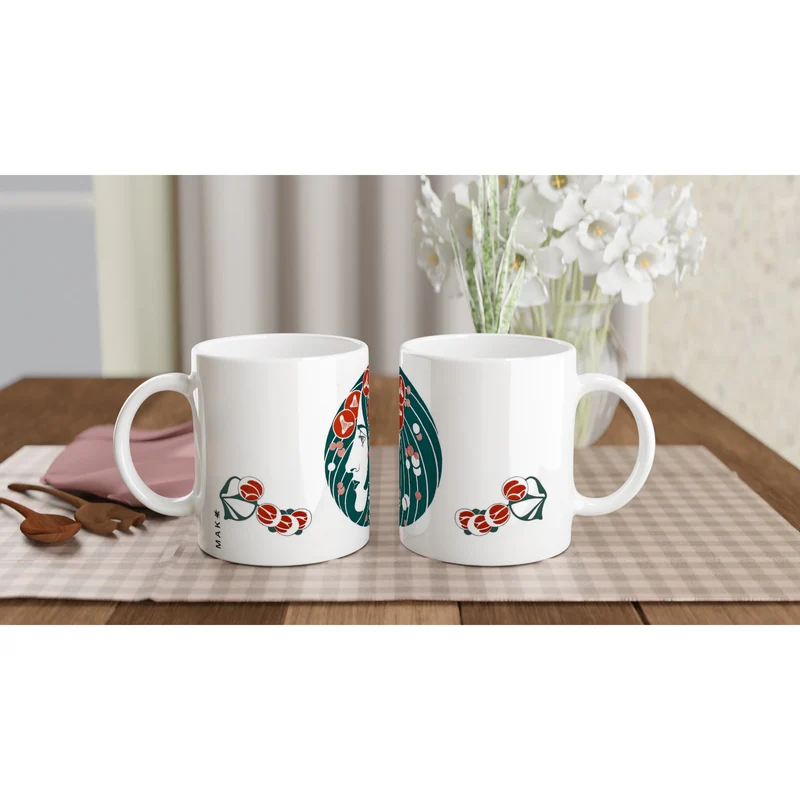 Keramiktasse Buchschmuck