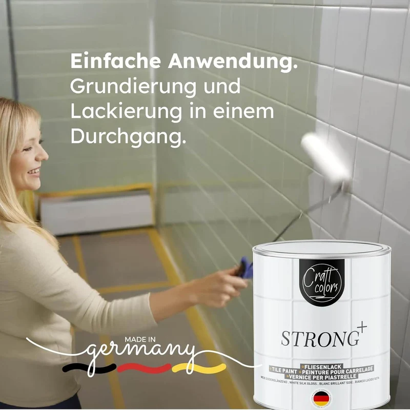 Fliesenlack 2in1 – Grundierung & Lack in einem, Weiß Seidenglänzend