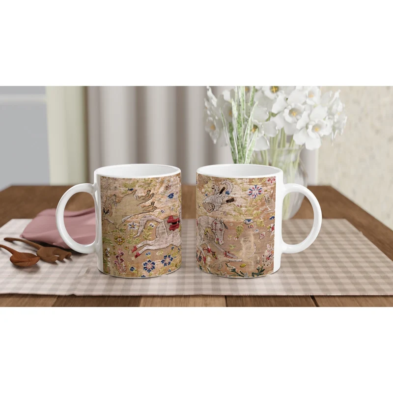 Keramiktasse Jagdteppich