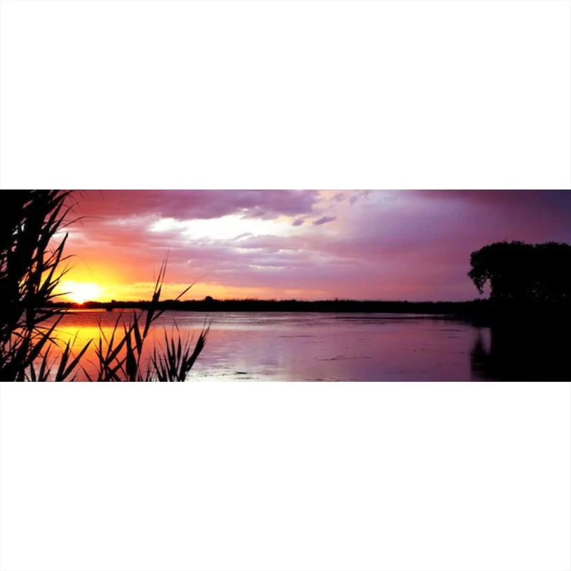 Aluminiumbild Sonnenuntergang am Strand Panorama