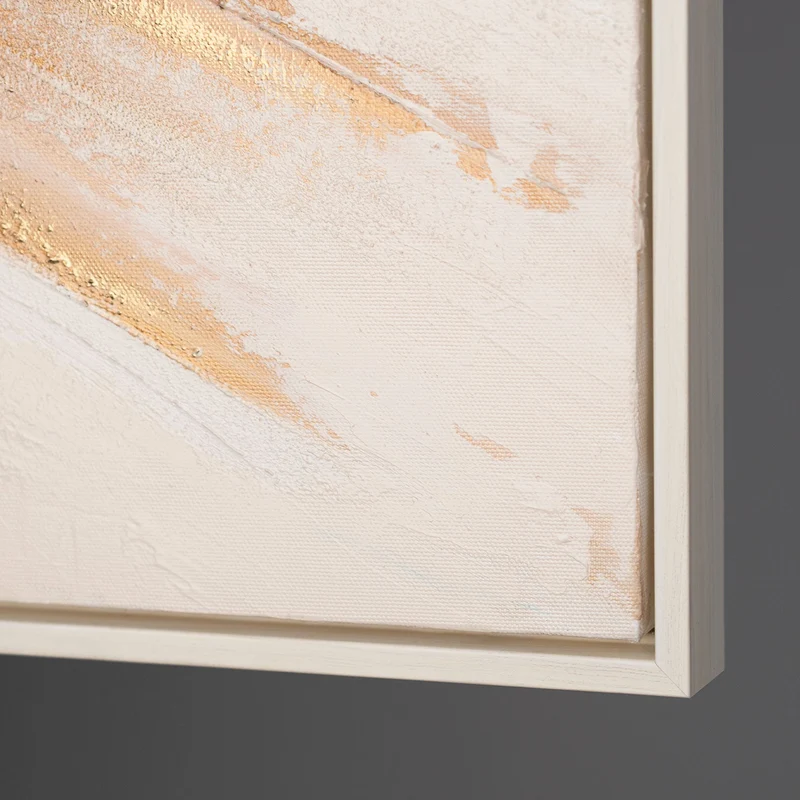 „Impuls“ – Handgemaltes Triptychon Modern mit beigem Rahmen