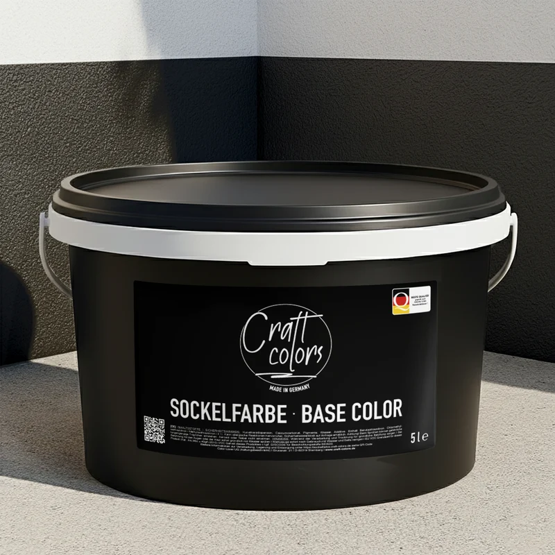 Sockelfarbe / Fassadenfarbe 5L | Schwarz – Nassabriebklasse 1