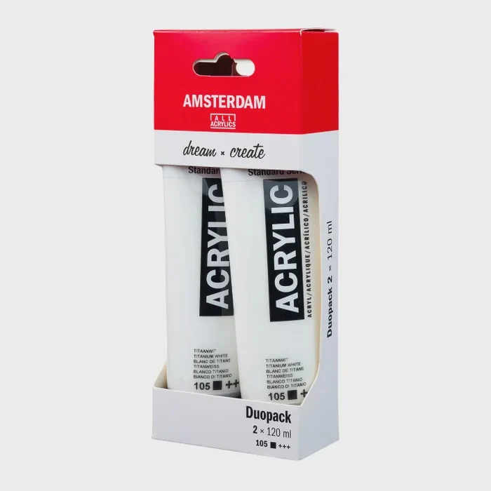 Amsterdam Acrylic 120ml Titanium White Duo Pack