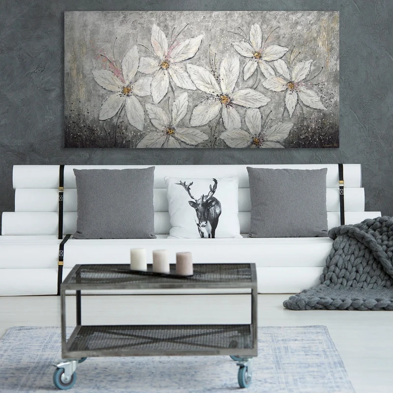 Modern acrylbilder mit struktur "Blumenparadies"