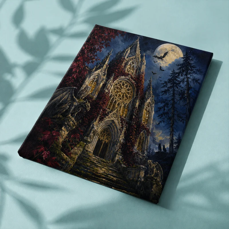Malen nach Zahlen – Schatten der gotischen Kirche