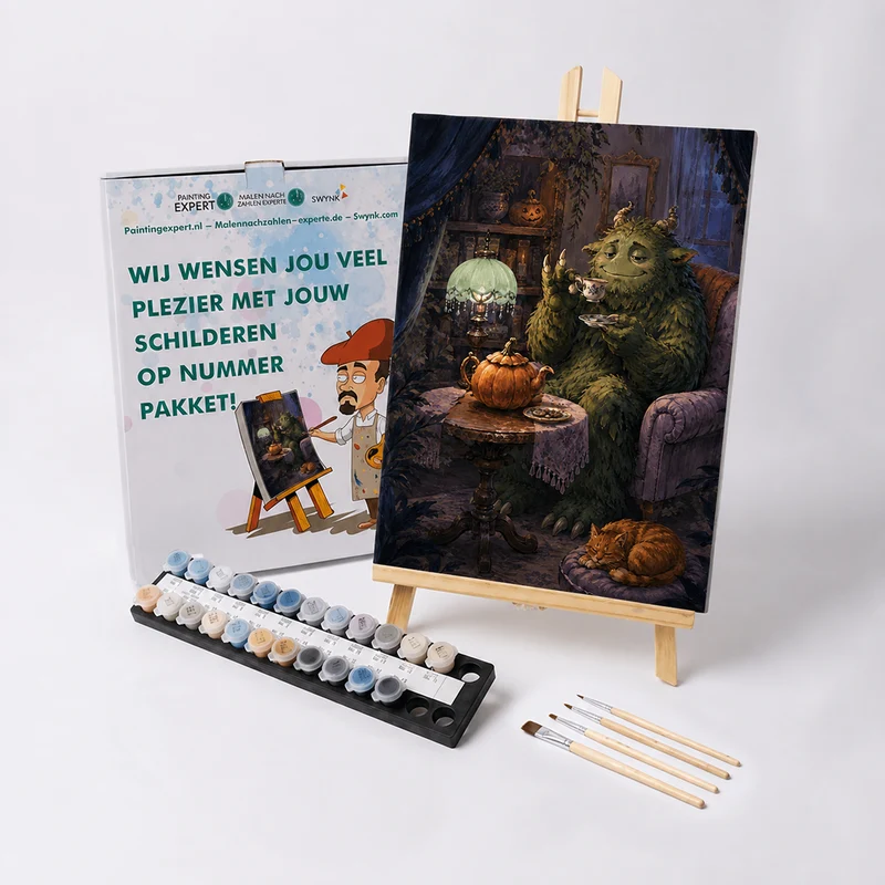 Malen nach Zahlen – Auch Monster trinken Tee