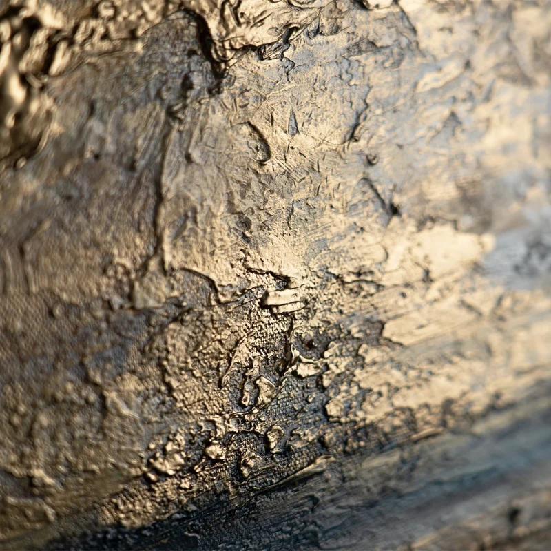 „Goldene Bucht“ – Handgemaltes Triptychon mit Küstenlandschaft und grauem Rahmen