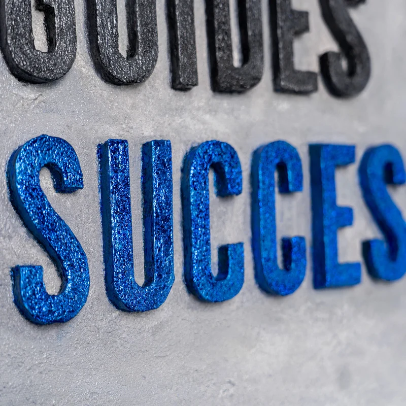 Discipline Guides – handgemaltes Motivationsbild fürs Büro mit 3D-Relief, 80 × 120 cm