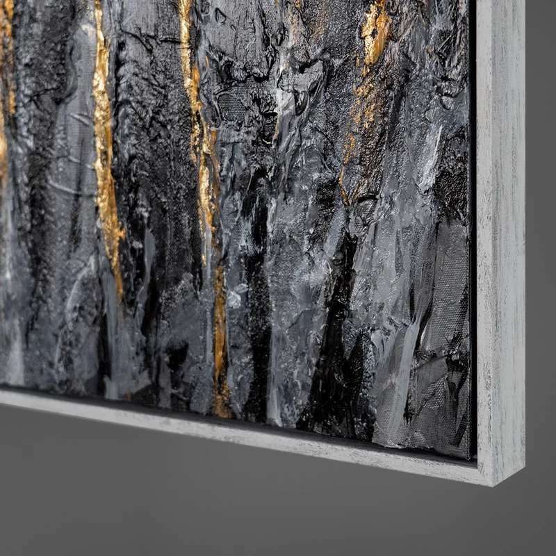 Courage Strategy – handgemaltes Motivationsbild fürs Büro mit 3D-Relief, 140 × 70 cm