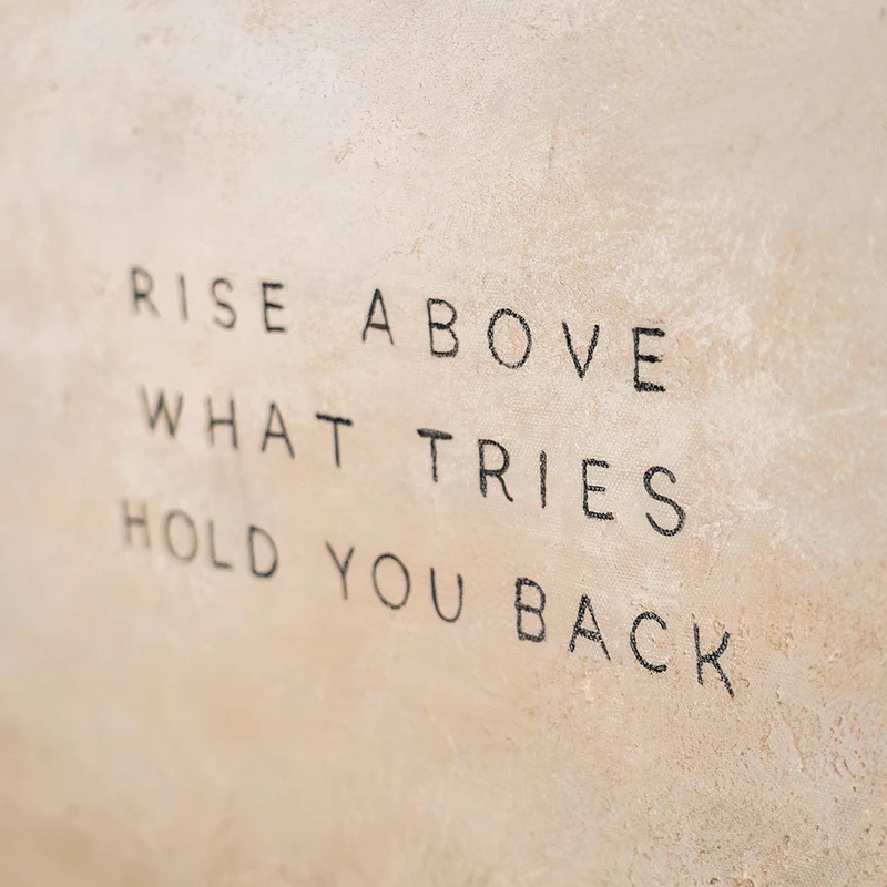 Always Rise Above – handgemaltes 3D Strukturbild fürs Büro mit echtem Relief, 140 × 70 cm